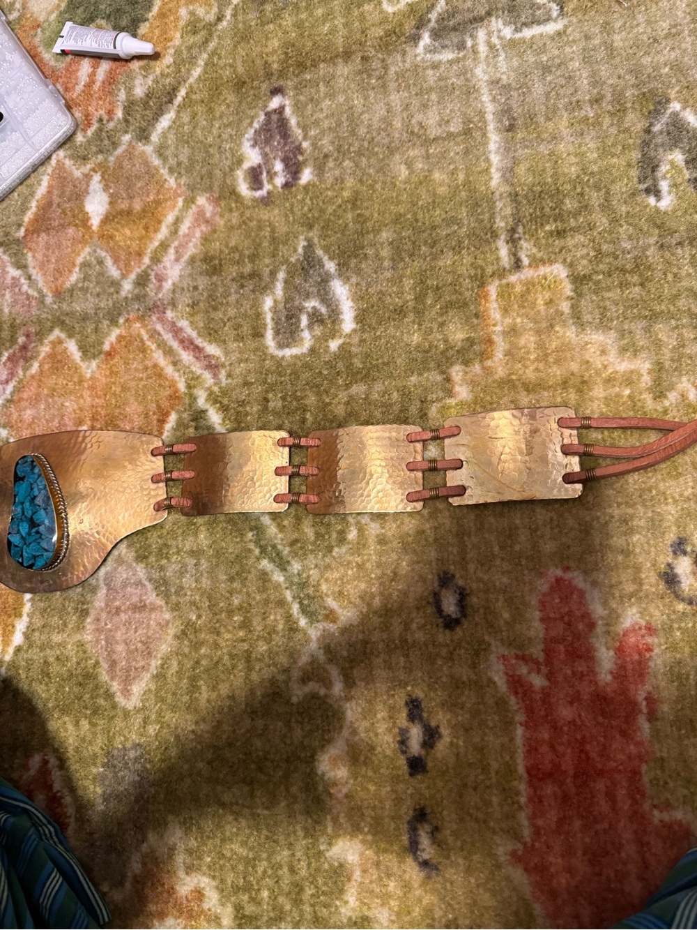 Free People ✨RARE✨ Dorado Wrap Belt Gold & Turquoise Bohemian OS - Picture 10 of 12